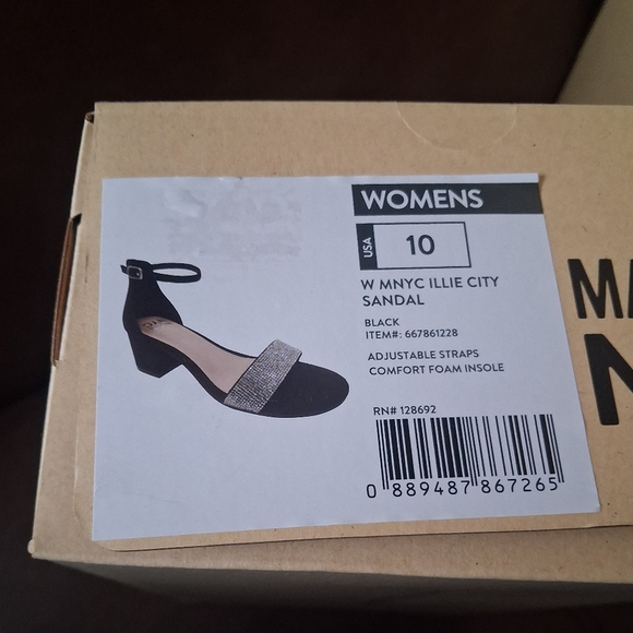 Madden NYC Illie City Women's Black Heels with Rhinestone Strap Size 10 - Picture 6 of 9